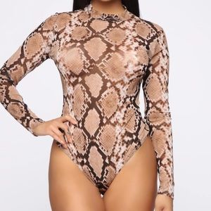 Snakeskin Mesh Bodysuit